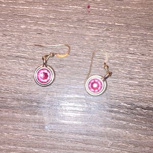 Pink rose birthstone earrings